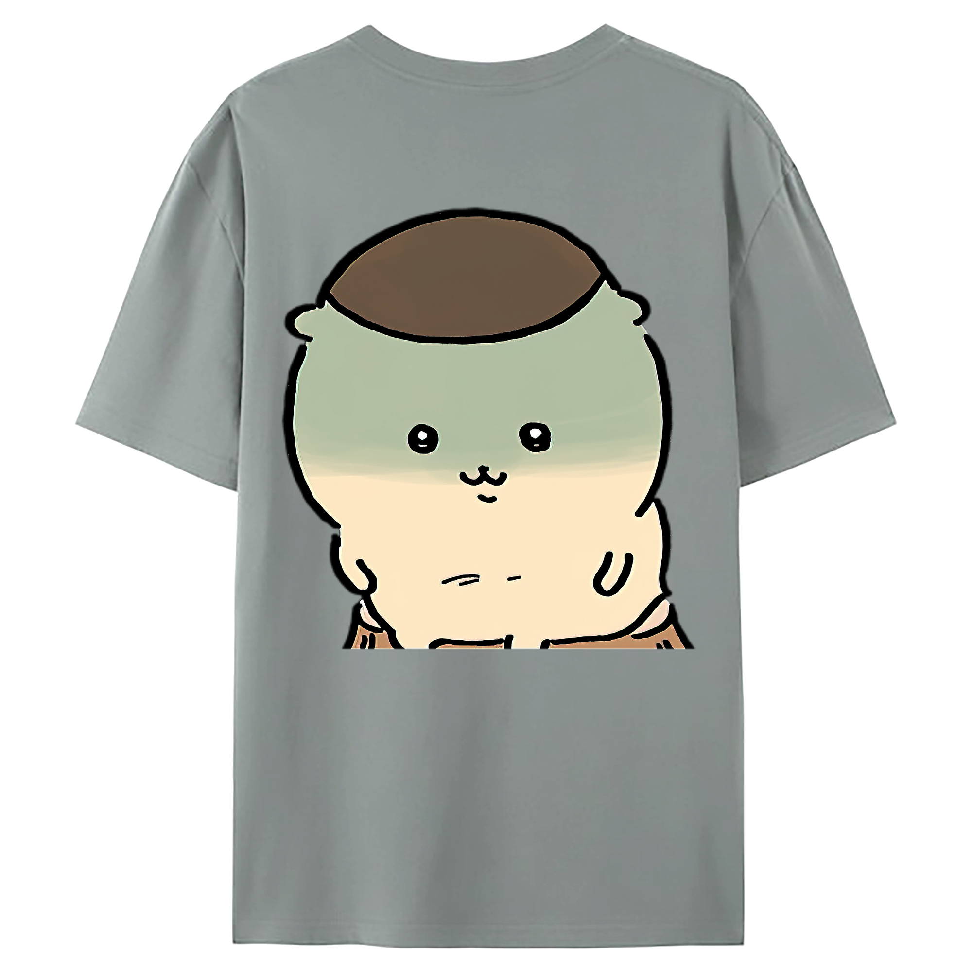 （画像用） ちいかわ くりまんじゅう Chii-kawa kuri manjū 綿100％ メンズ半袖Tシャツ（バックプリント） 通気性